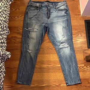 Buckle Women's Distressed Skinny Jeans in Faded Blue